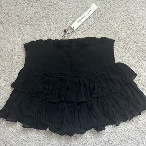 Black Ruffle Mini Skort
